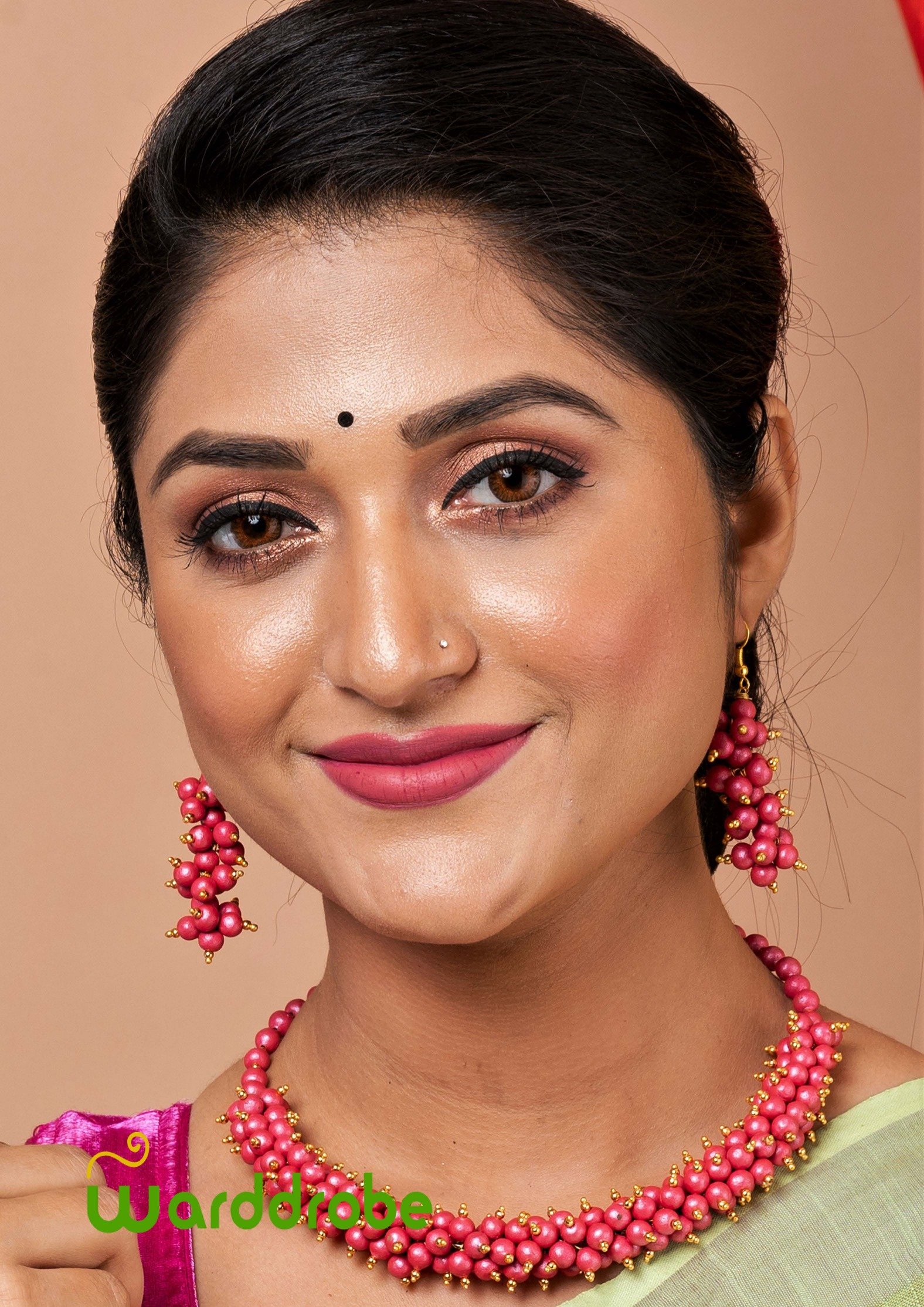 Handmade & Hand‑Painted Terracotta Jewellery Pendant Set. - Image 6