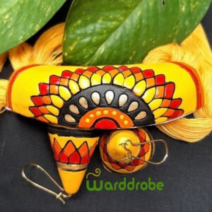 Handmade & Hand‑Painted Terracotta Jewellery Pendant Set.