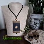 Handmade & Hand‑Painted Terracotta Jewellery Pendant Set.