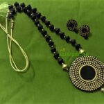 Handmade & Hand‑Painted Terracotta Jewellery Pendant Set.