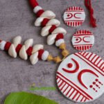 Handmade & Hand‑Painted Terracotta Jewellery Pendant Set.