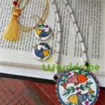 Handmade & Hand‑Painted Terracotta Jewellery Pendant Set.