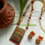 Handmade & Hand‑Painted Terracotta Jewellery Pendant Set.
