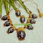 Handmade & Hand‑Painted Terracotta Jewellery Pendant Set.