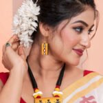 Handmade & Hand‑Painted Terracotta Jewellery Pendant Set.