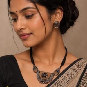 Handmade & Hand‑Painted Terracotta Jewelry Set