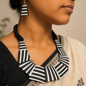 Handmade & Hand‑Painted Terracotta Jewelry Set