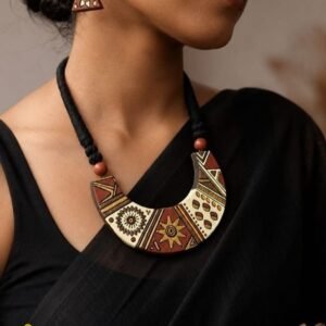 Handmade & Hand‑Painted Terracotta Jewelry Set